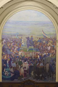 Obra de titulada ENCUENTRO DEL GRAL.ARTIGAS Y RONDEAU EN EL CERRITO.