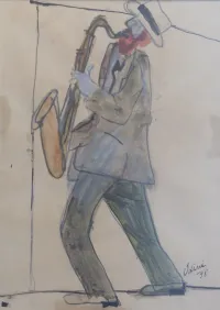 Obra de titulada HOMBRE CON SAXO